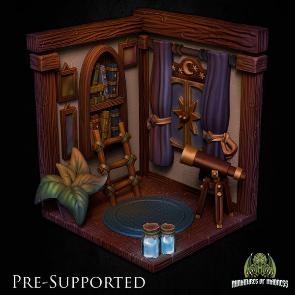 Witch Scenery [PRE-SUPPORTED] Library House Diorama