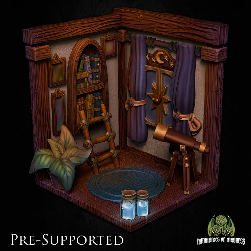 Witch Scenery [PRE-SUPPORTED] Library House Diorama - Only-Games