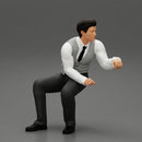 young businessman sitting and holding briefcase of money - Only-Games