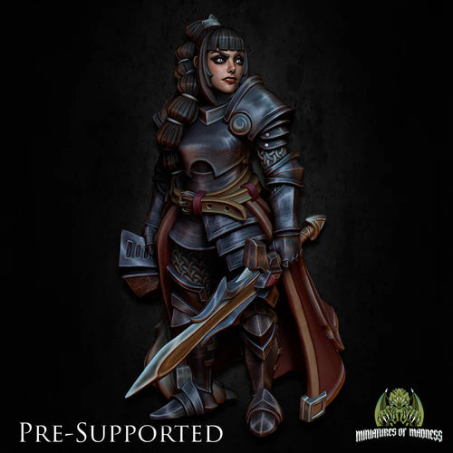 Ester Sunwalker [PRE-COLORED] Female Paladin Cleric Knight 32mm - Only-Games