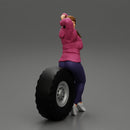 sexy girl in jacket and pants sitting  and hands in hair - Only-Games