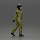 Pilot Woman Walking with Military Helmet and Emergency Shoulder Bag - Only-Games