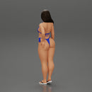 sexy girl in a bikini and sandals with sunglasses  standing putting her left hand on her hip - Only-Games