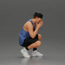 gangster man in shorts and a cap sitting and thinking - Only-Games