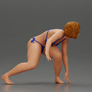 Confident surfer woman in a bikini, riding a wave on her surfboard - Only-Games