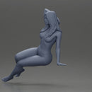 Naked Fit girl in sitting on a sofa - Only-Games