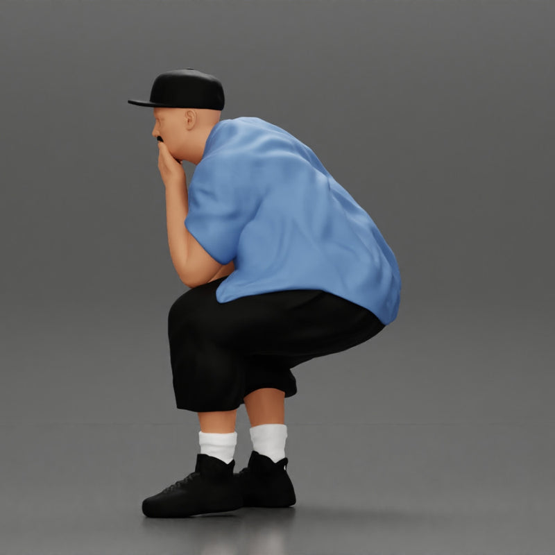 Fat Gangster sitting and thinking - Only-Games