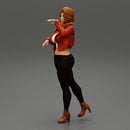 Pretty Woman in Leather Jacket and neck warmer - Only-Games