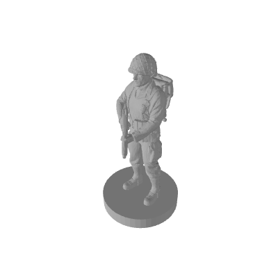 1/72 Scale 3D Printed World War 2 US Ranger, Pose 1 (x10) - Only-Games