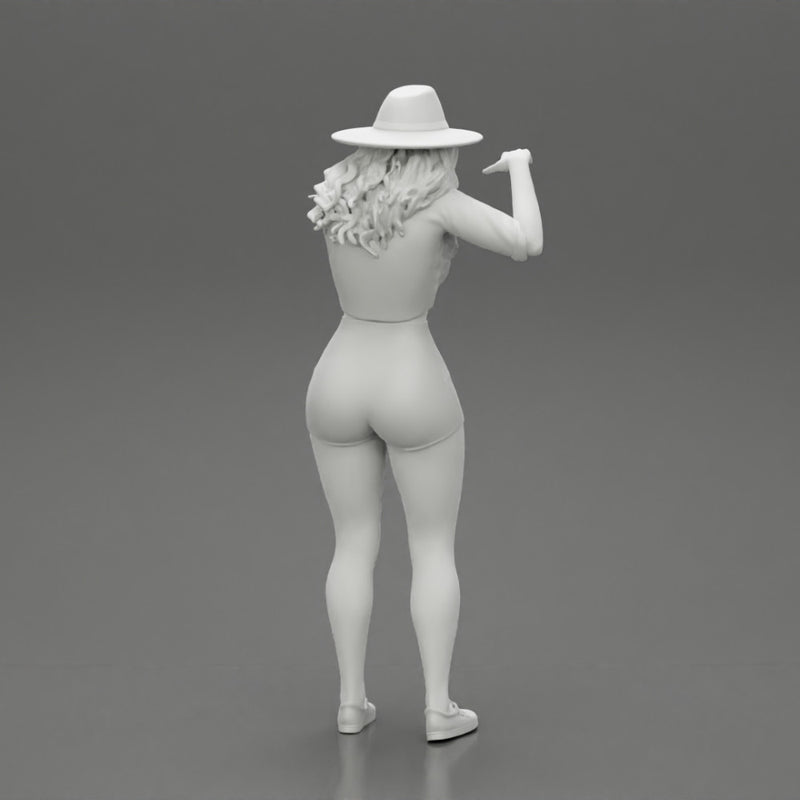 Travel woman in hat and short pointing her next destination using world map - Only-Games