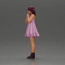 Shy Woman in Purple Dress Strikes a Sweet Pose - Only-Games