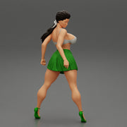 Sexy Woman with Beautiful Body Wearing Mini Skirt and Bra - Only-Games