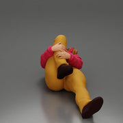 woman in mini jacket  lying on the floor touching her injured knee - Only-Games