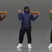Gangster in hoodie sunglasses and cap holding A Baseball Bat on his shoulder - Only-Games