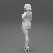 Beautiful Woman in Short Evening Mini Dress - Only-Games