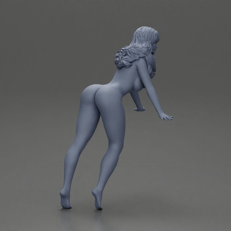 naked Woman Striking a Dynamic Pose