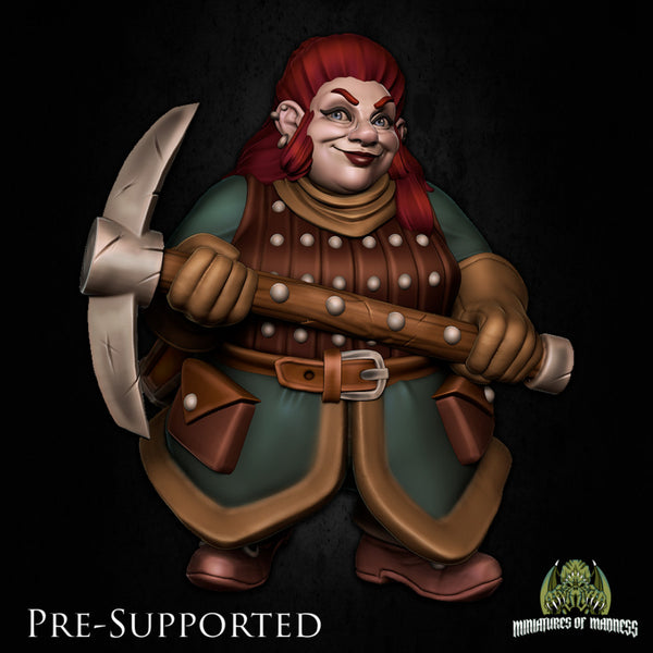 Malda Redchin [PRE-SUPPORTED] Female Miner Dwarf - Only-Games