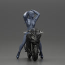 attractive girl on the motorbike stopping and putting hands on hair - Only-Games