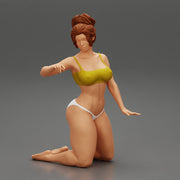 Sexy woman In Bikini Sitting On Her knees - Only-Games