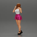 Fashion girl posing in skirt and shirt - Only-Games