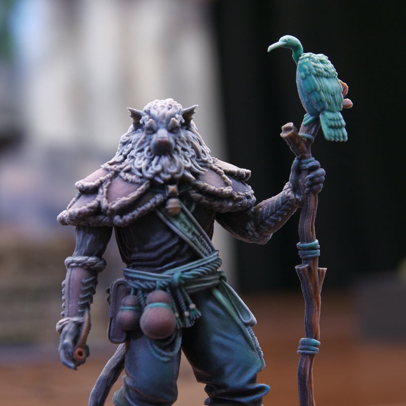 Gruffudd of Tremorrew - Pre-coloured - Leonin Druid - Only-Games