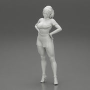 Brunette Girl in Short and mini shirt - Only-Games