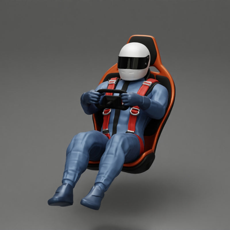 2 Models - Racing Driver Sitting in Touring Car Cockpit with Racing Suit and seat - Only-Games