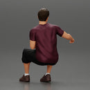 man in shorts sitting on a bench with her girlfriend in the park - Only-Games