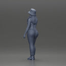 beautiful girl in pants and a hat thinking - Only-Games