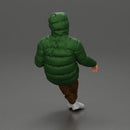 Man Sitting Wearing a Puffer Jacket, Holding a Coffee Cup - Only-Games