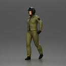 Pilot Woman Walking with Military Helmet and Emergency Shoulder Bag - Only-Games