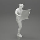 Young Man in hat with beard Holding Map And Looking At it - Only-Games