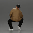 hip hop man sitting in a jacket and cap - Only-Games