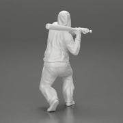 Gangster homie in hoodie Holding Baseball Bat Ready For A Hit - Only-Games