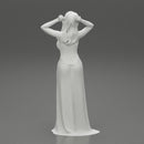 sexy girl in long dress with long hair standing - Only-Games