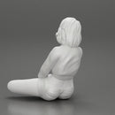 Sexy girl in mini jacket sitting leaning against wall smoking cigarette - Only-Games