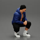 gangster sitting in hat and open jacket and short - Only-Games