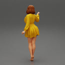 Stylish Beautiful Woman Wearing a V neck Dress - Only-Games