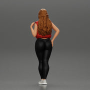 Beautiful woman with long hair in a bodysuit with an open vest - Only-Games