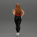 Beautiful woman with long hair in a bodysuit with an open vest - Only-Games