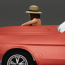 gangster homie lowrider girl in hat sitting beside car - Only-Games