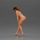 naked woman placing her hand on her legs, wearing a cap - Only-Games