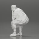 Fat Gangster in cap and sunglasses sitting and thinking - Only-Games