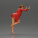 woman in an open long shirt and bikini, leaning with her hands against the wall - Only-Games