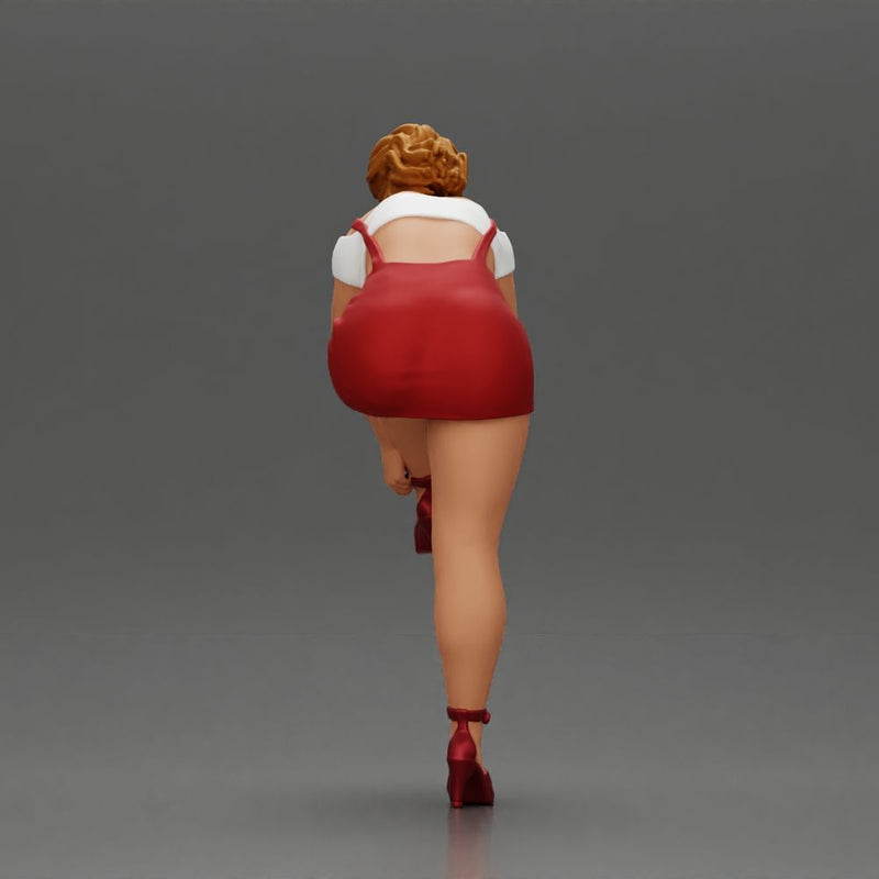 Sexy Girl Adjusting Her Stylish Red Heels - Only-Games