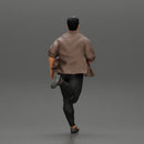 man running in an open shirt, fearing to be arrested - Only-Games