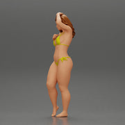 Sexy girl in bikini standing and covering her body by towel - Only-Games