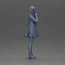 Shy Woman in Purple Dress Strikes a Sweet Pose - Only-Games