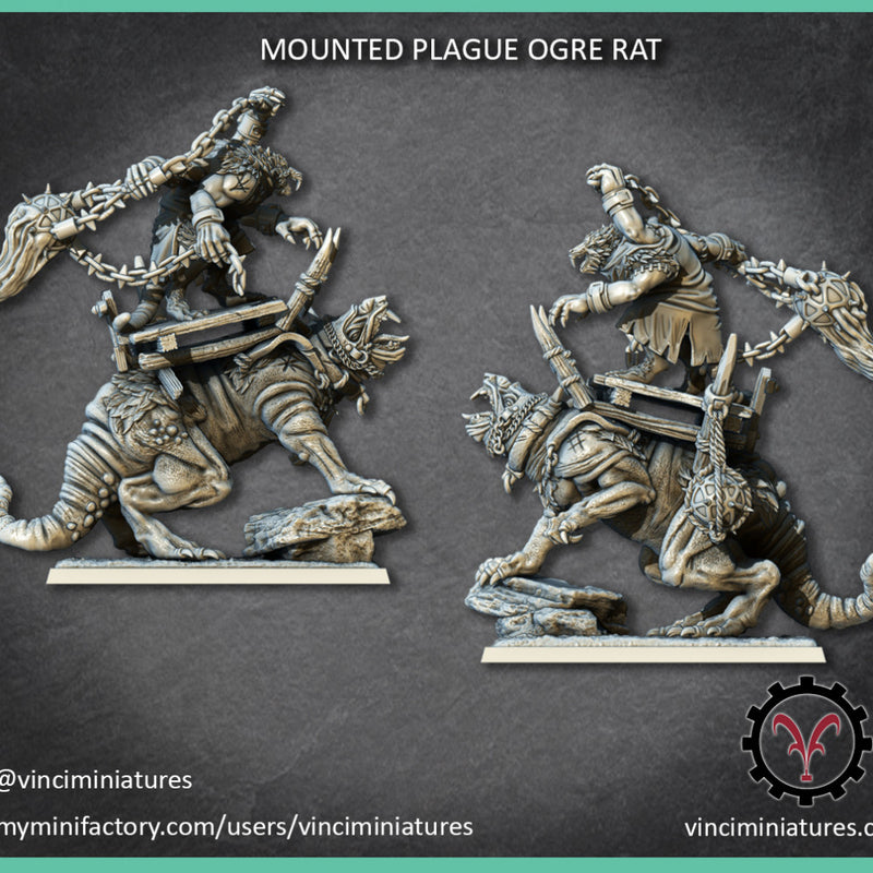 MOUNTED AND UNMOUNTED PLAGUE OGRE RAT - Only-Games