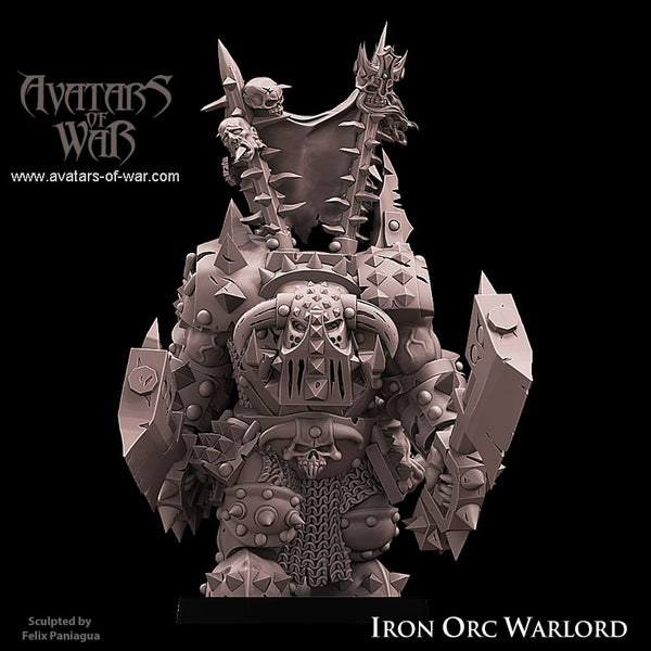 Iron Black Orc Warlord with two weapons - Only-Games